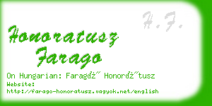 honoratusz farago business card